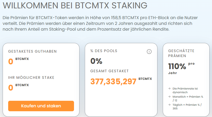 BTCMTX Staking