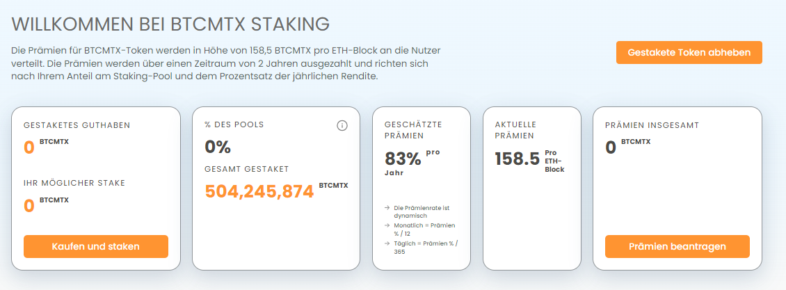 BTCMTX Staking