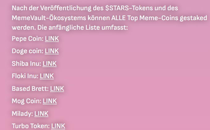 Meme Coins für den MemeVault