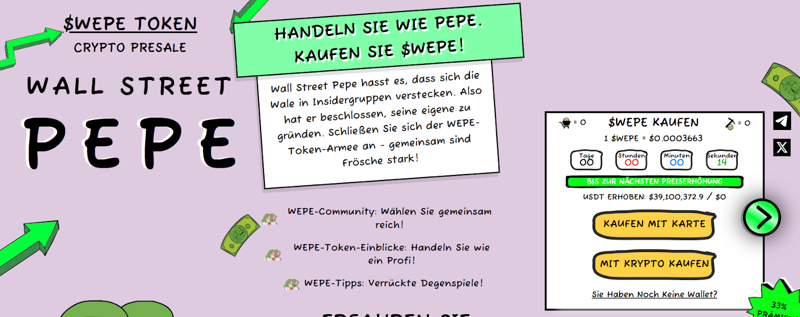 Wall Street Pepe Website