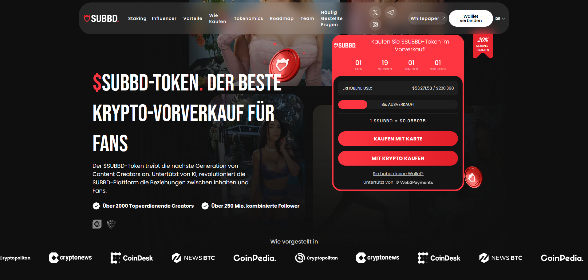 Krypto-KI-Plattform für Content-Erstellung $SUBBD startet Presale