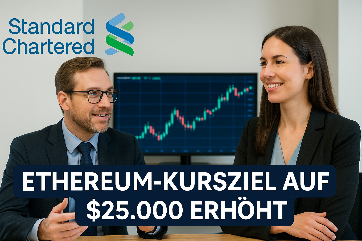 Ethereum-Kursziel von Standard Chartered auf 25.000 USD erhöht