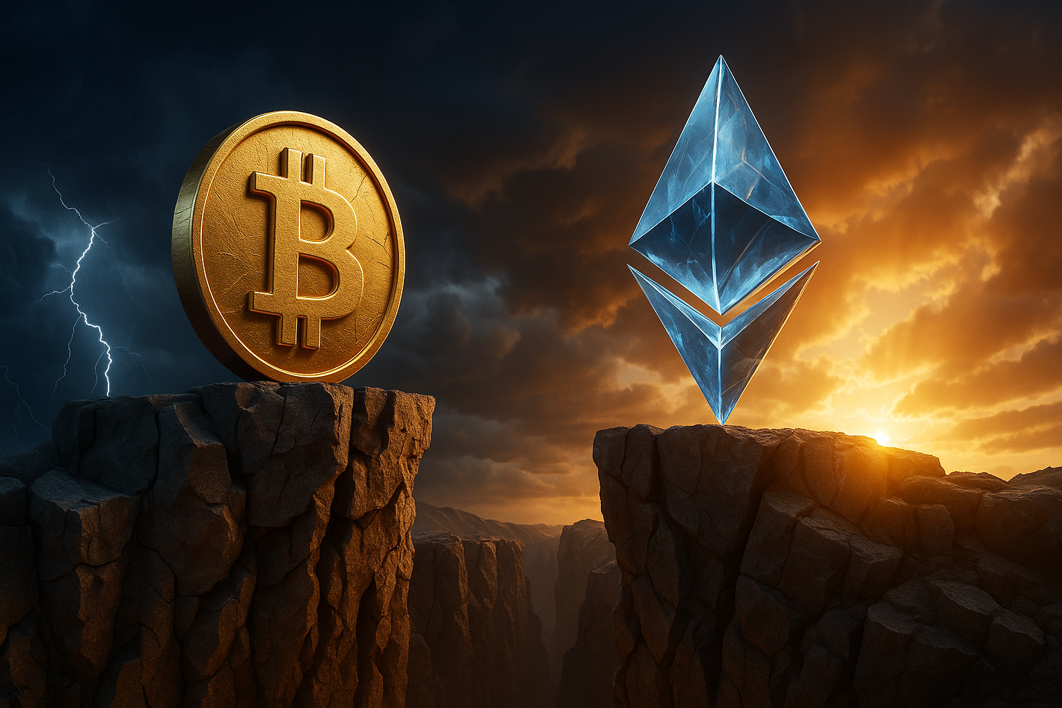 Bitcoin und Ethereum kämpfen um kritische Unterstützungen