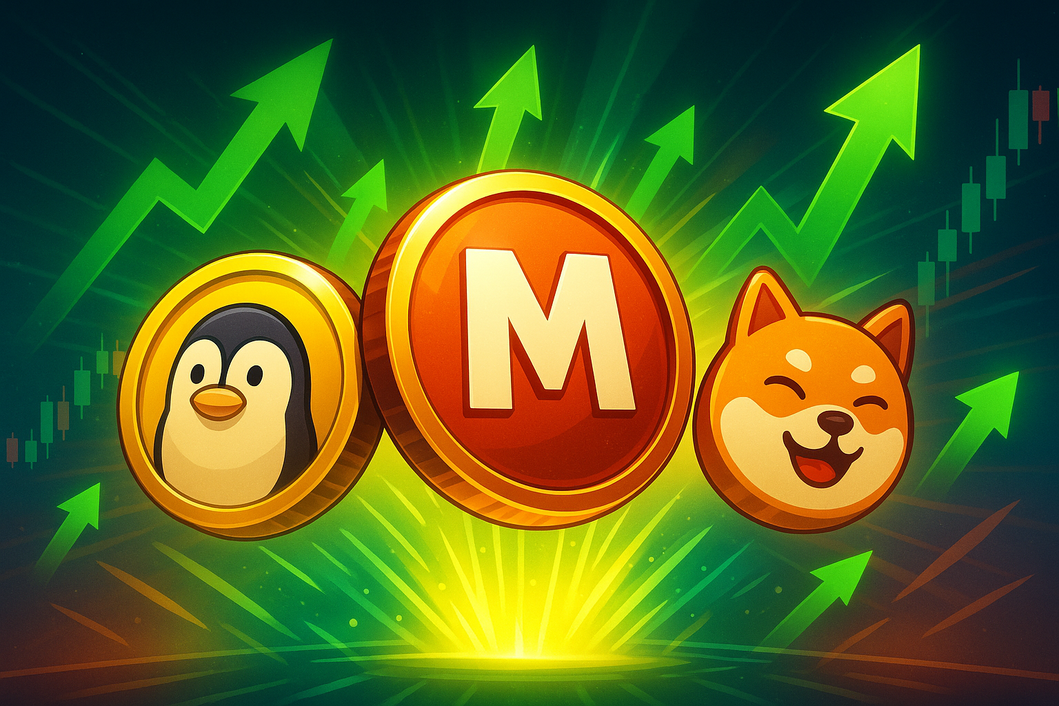 Krypto News: Memecoins erleben ein Comeback – PENGU, M und BONK steigen zweistellig
