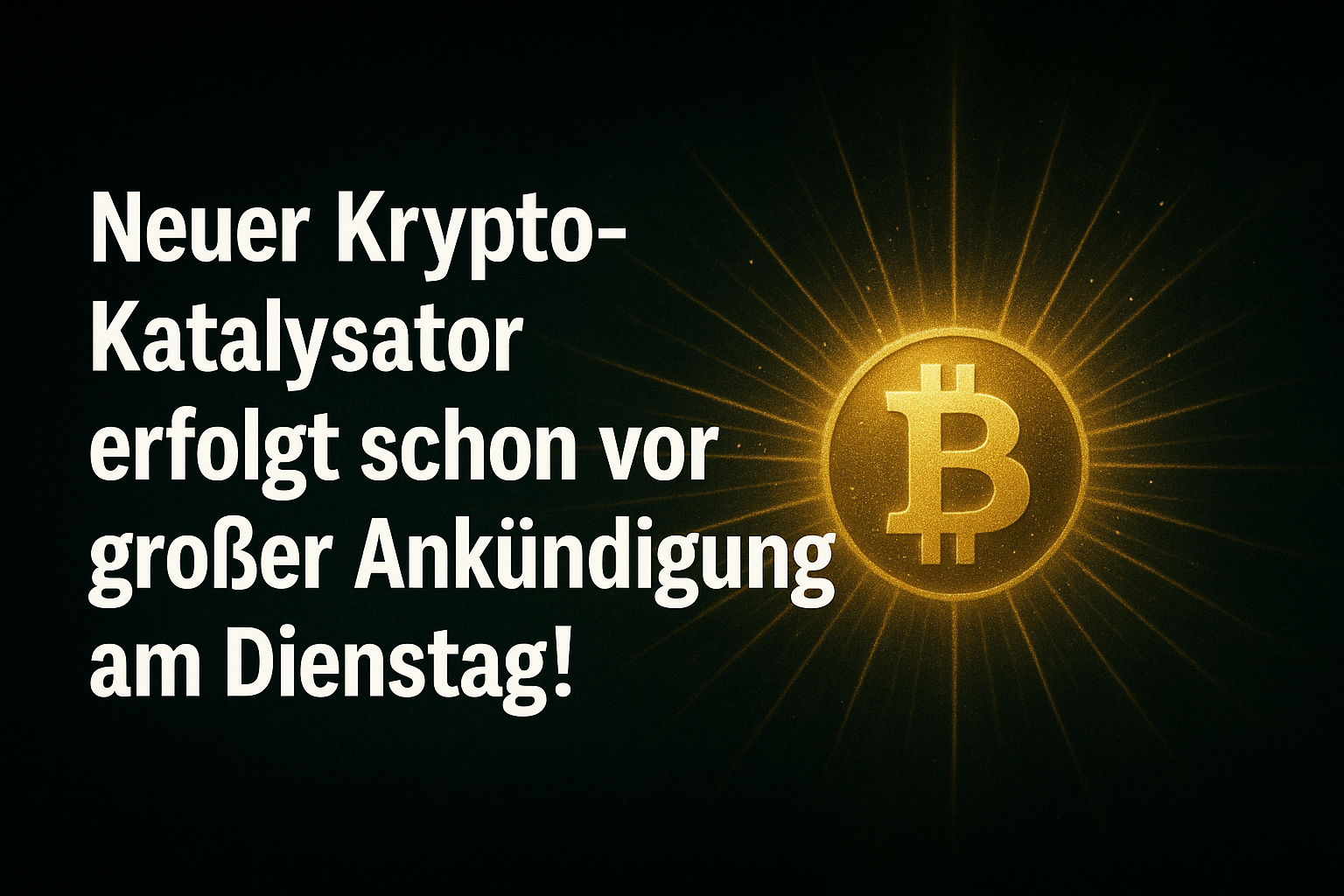 Neuer Krypto-Katalysator erfolgt schon vor großer Ankündigung am Dienstag!