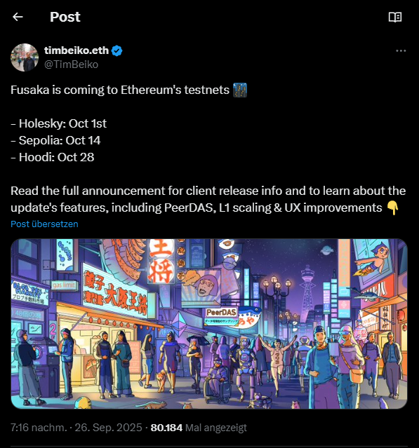 Ethereum Fusaka Upgrade