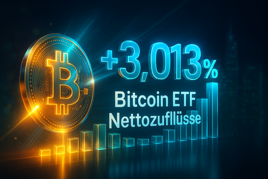 +3.013 % Bitcoin-ETF-Nettozufluesse Ist es wieder Bullenmarkt