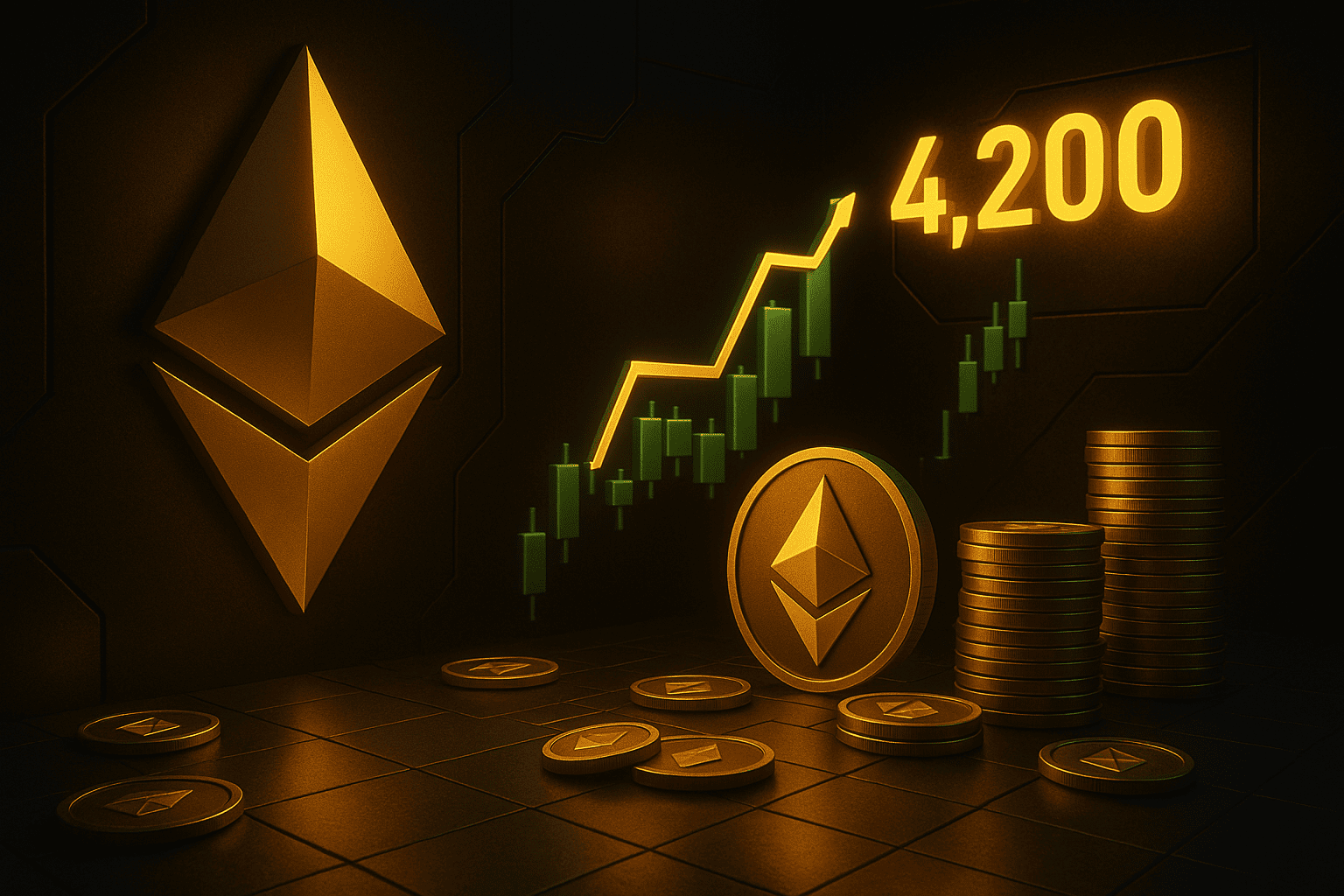 Ethereum vor kritischem Widerstand: Bullenflagge oder Rücksetzer zu 4.200 Dollar?