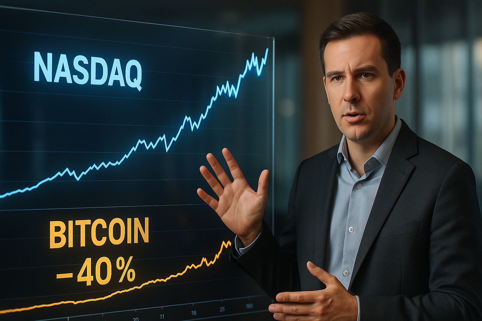 Bitcoin-Kurs ist im Vergleich zum Nasdaq zu 40 % unterbewertet