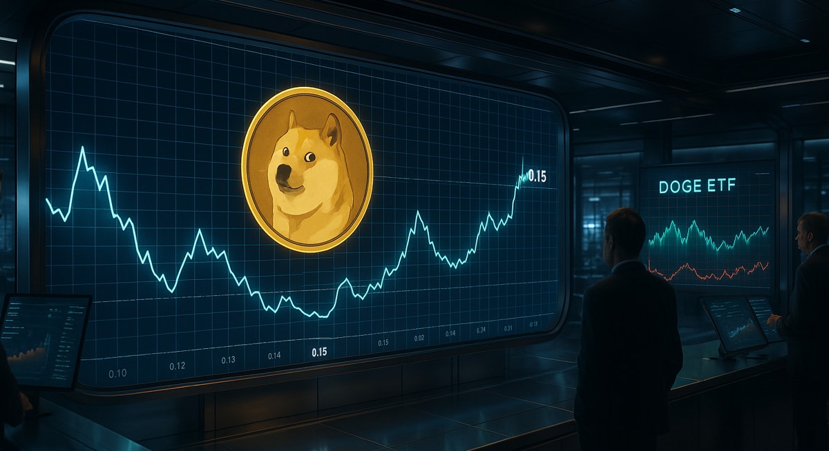 Dogecoin kämpft mit dem Widerstand bei 0,15, während der ETF Hype nachlässt und Retail Trader die Kontrolle übernehmen