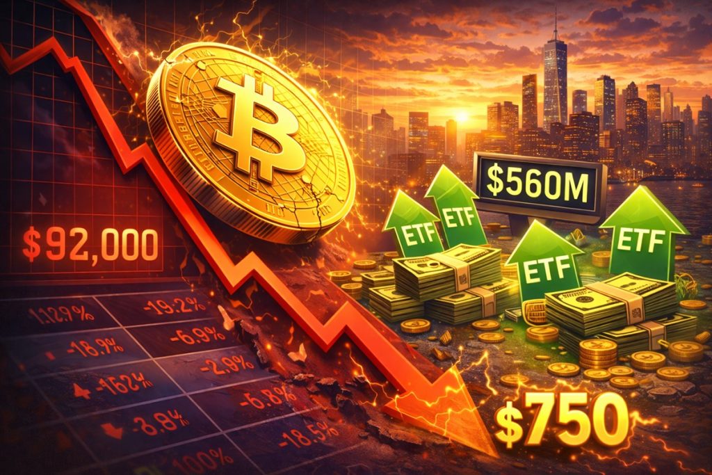 Bitcoin rutscht unter $92.000