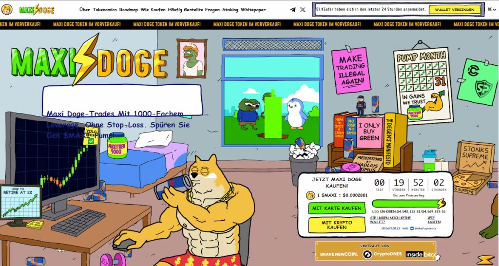 Maxi Doge: Die "Gym Bro" Alternative für Volatilität