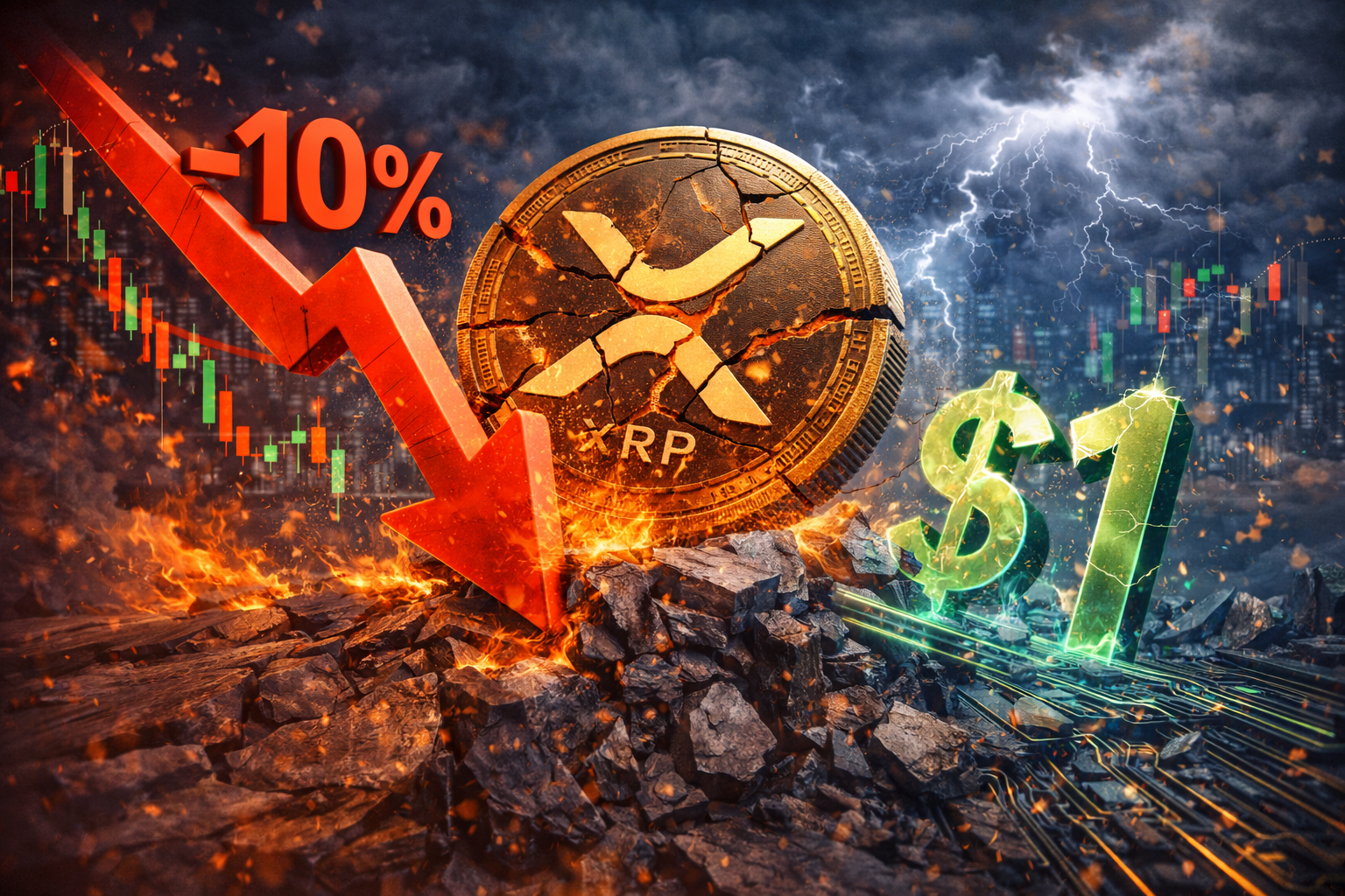 XRP verliert zweistellig – droht ein Fall unter 1 Dollar?