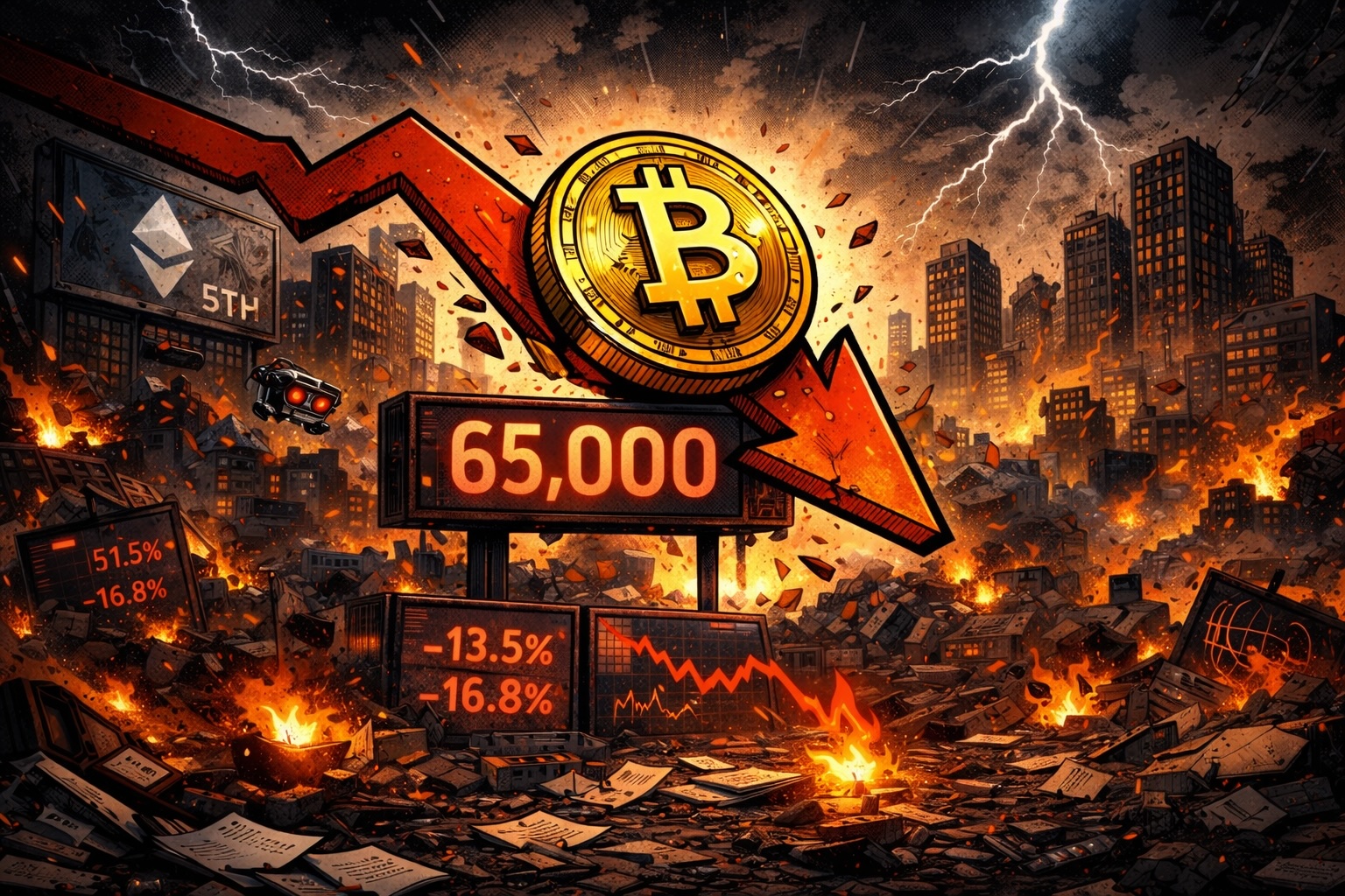 Crash-Alarm im Kryptomarkt: Bitcoin stürzt auf 65.000 Dollar